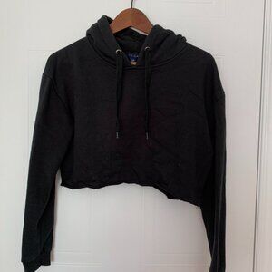 Cropped black hoodie